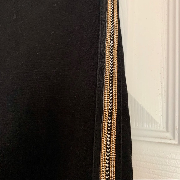 Zara Black Leggings with Gold Trim M - Picture 3 of 4